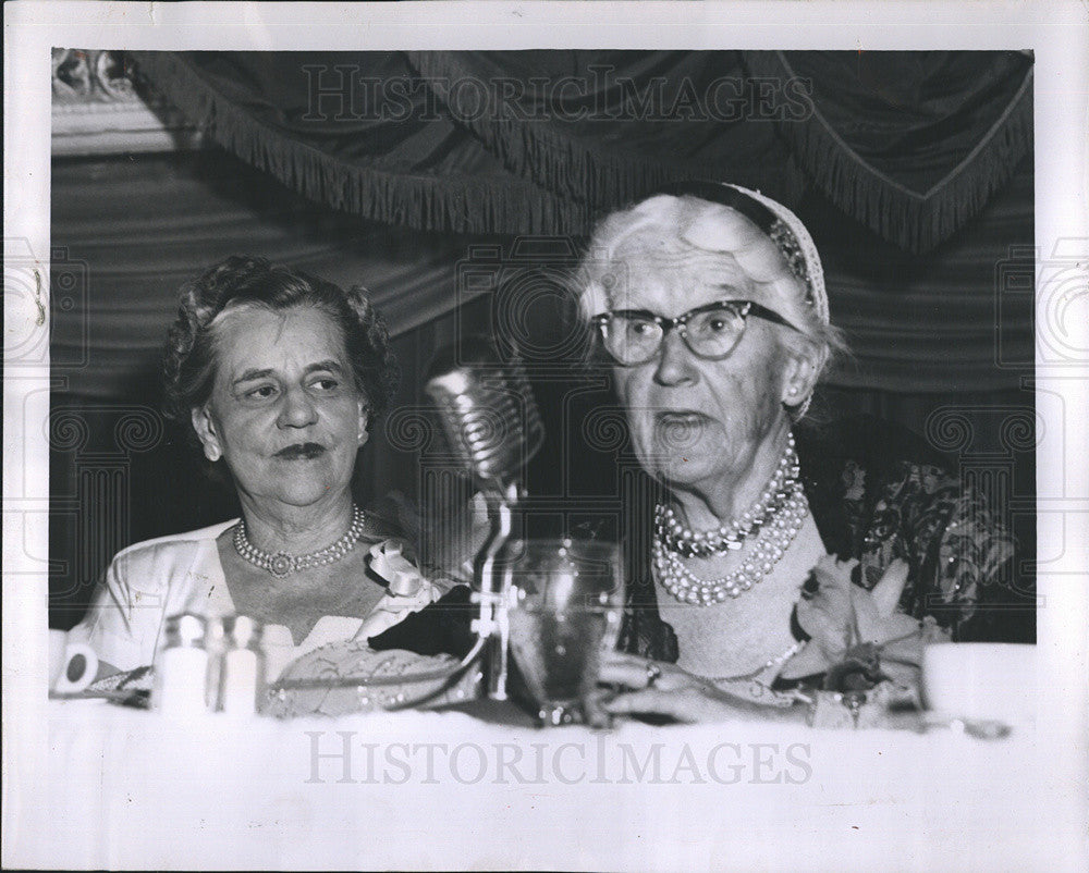 1956 Press Photo Jane Morrisson &amp; Mrs. William Greenaugh Chicago Women Voters - Historic Images