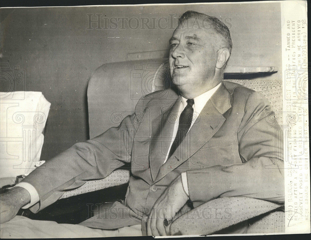 1938 Press Photo President Roosevelt returns from vacation - Historic Images