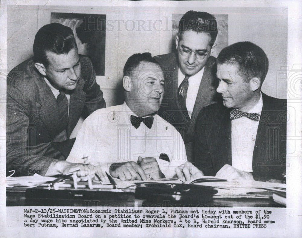 1952 Press Photo Washington Roger Putnam Wage Stabilization Board - Historic Images