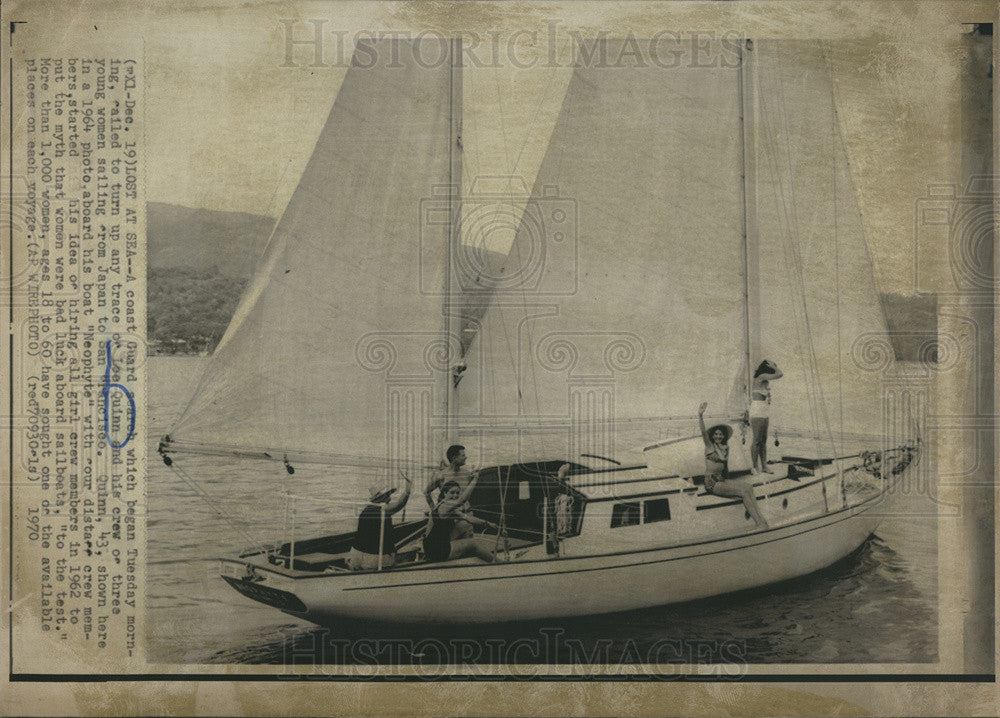 1970 Press Photo Coast Guard search failed to turn up any trace of Lee Quinn. - Historic Images