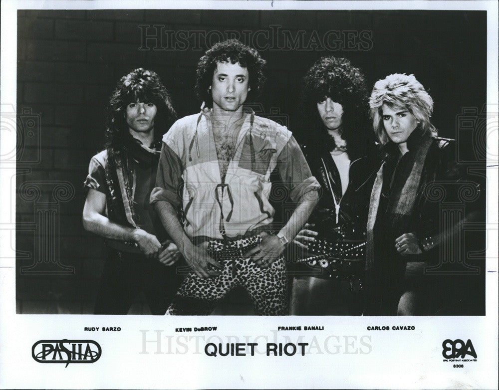 1984 Press Photo COPY Kevin DvBrow And Band &quot;Quiet Riot&quot; In Group Picture - Historic Images