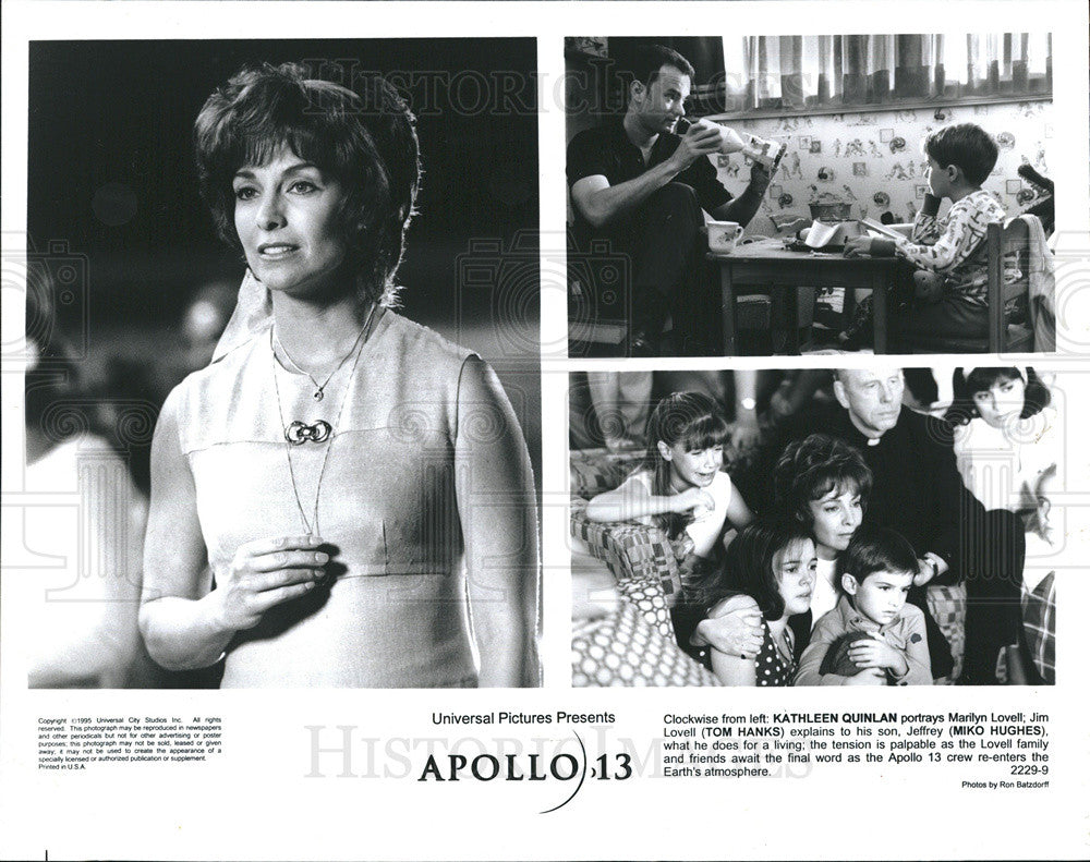 1996 Press Photo Kathleen Quinlan and Tom Hanks portray Lovells in &quot;Apollo 13.&quot; - Historic Images