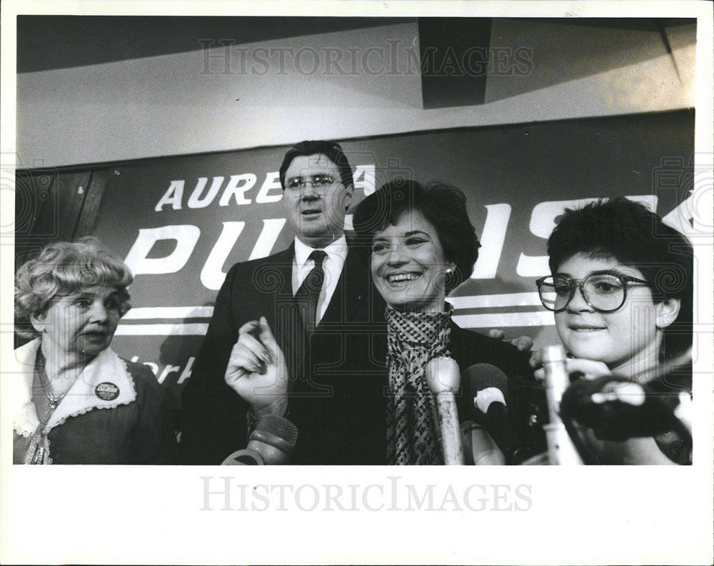 1988 Press Photo Aurelia Pucinski Wins Primary Election For Cook County Clerk - Historic Images