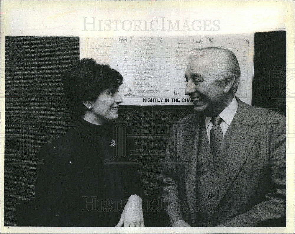 1985 Press Photo Aurelia Pucinski and Her Father Roman Pucinski Democratic Party - Historic Images