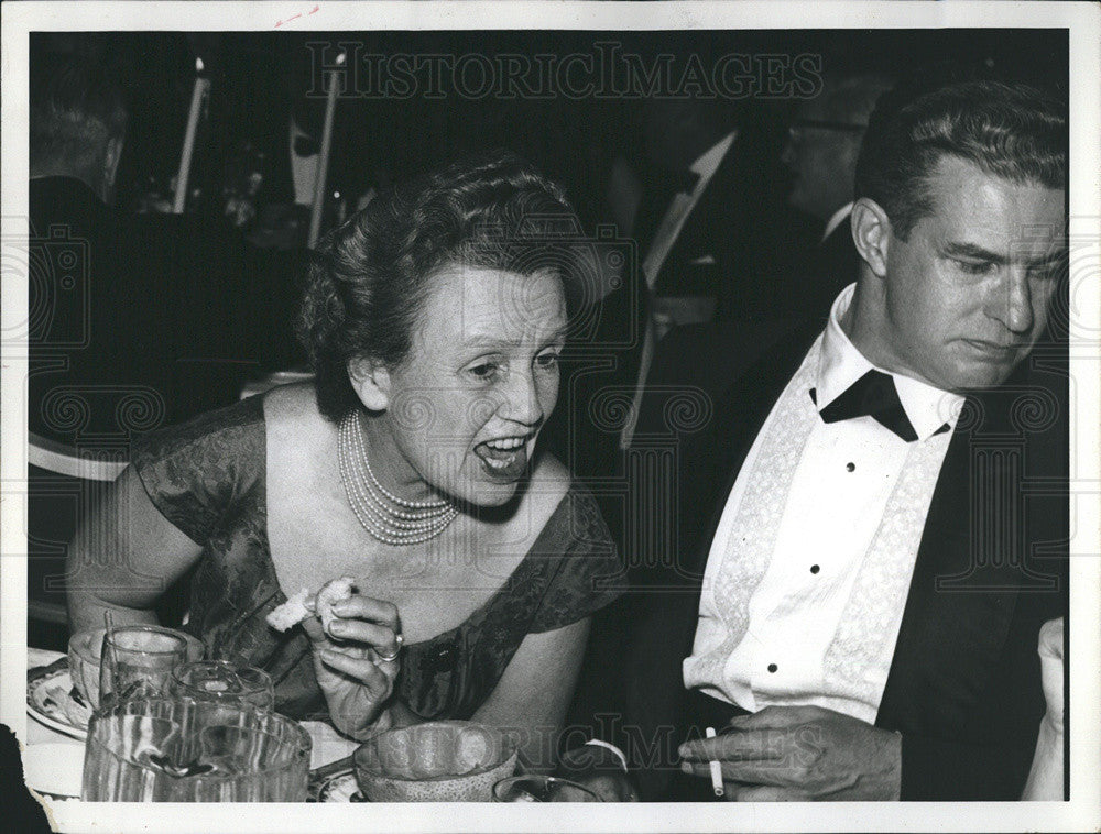 1960 Press Photo Mrs Walter Lippman Congressman Richard Bolling Dinner - Historic Images