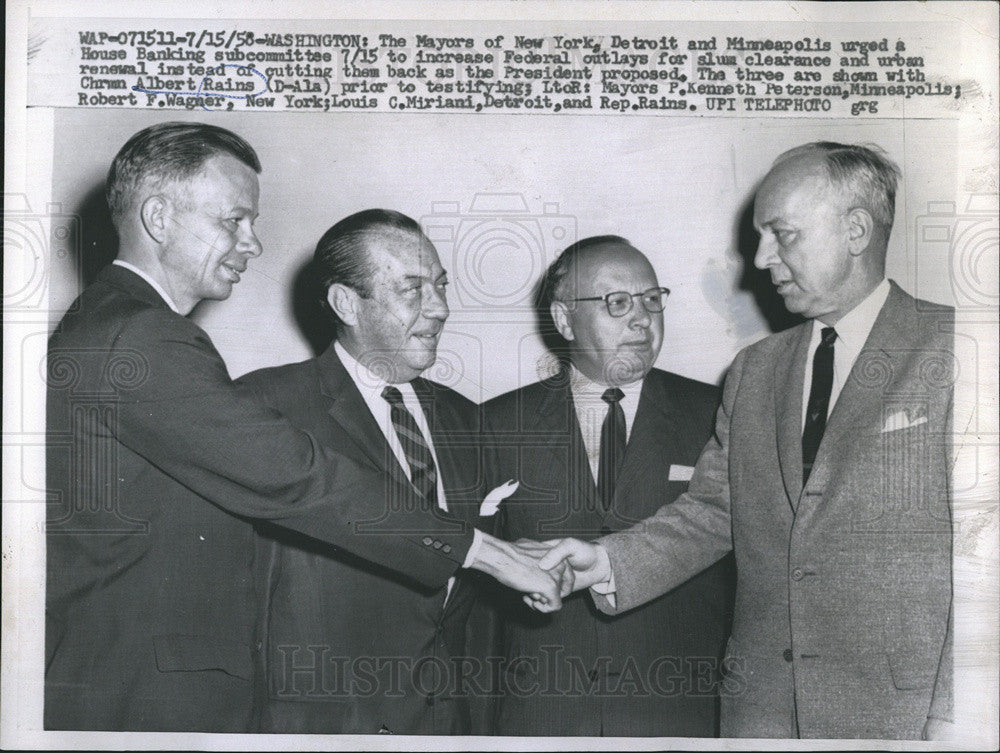 1961 Press Photo The Mayors of New York, Detroit and Minneapolis - Historic Images