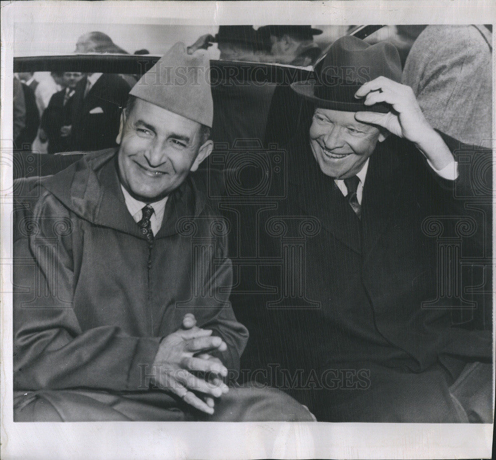 1957 Press Photo King Mohammed V of Morocco &amp; President Eisenhower - Historic Images