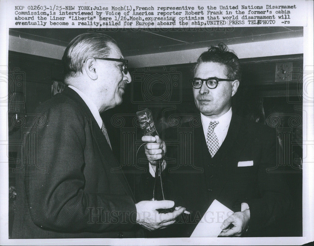 1957 Press Photo French Repr to UN Disarmamet Commission Being Interviewed - Historic Images