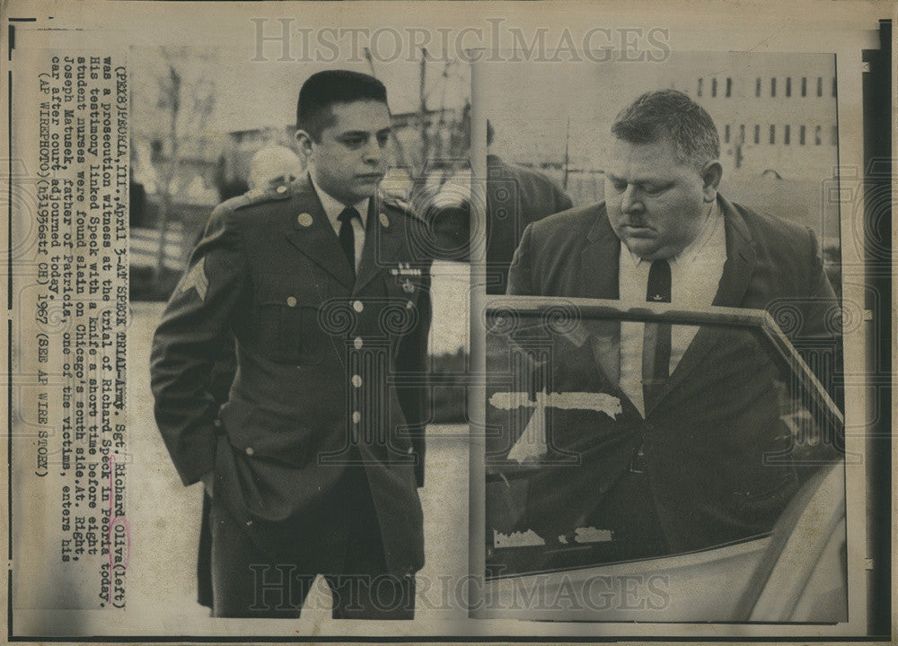 1967 Press Photo Sgt Richard Oliva & Richard Stock on Trial for Murder - Historic Images