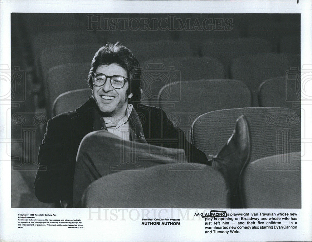 1982 Press Photo Stage And Film Actor Al Pacino Stars In &quot;Author, Author!&quot; - Historic Images