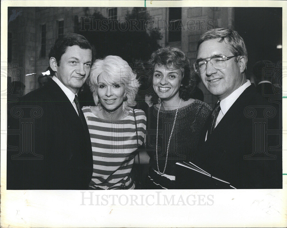 1984 Press Photo Publisher Robert Page with T.V host Nancy Merrill. - Historic Images