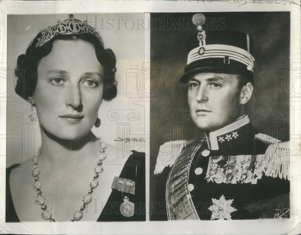 1939 Press Photo Crown Prince Olaf & Crown Princess Martha of Norway - Historic Images