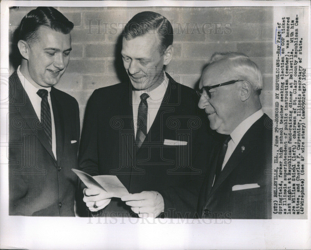 1962 Press Photo Ray Page Running For Illinois Superintendent Public Instruction - Historic Images