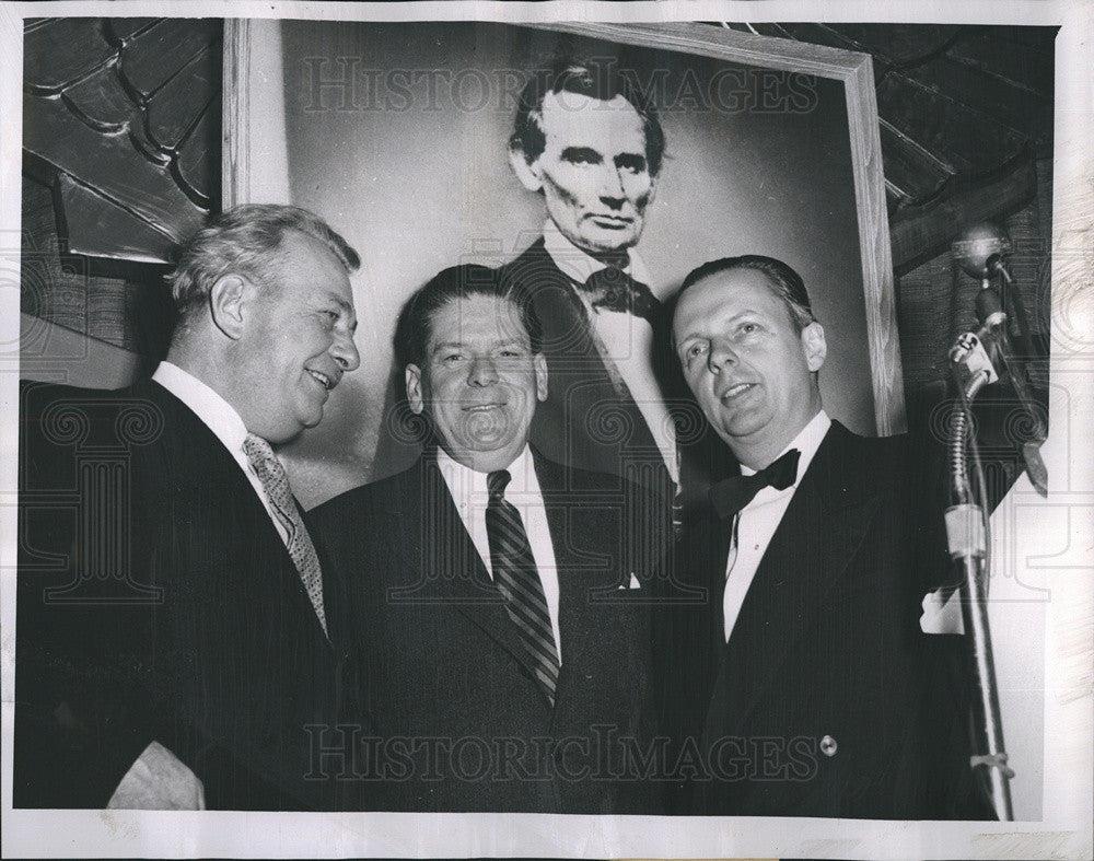 1955 Press Photo Lincoln Day Dinner Everett Dirksen James Mitchell Stratton - Historic Images