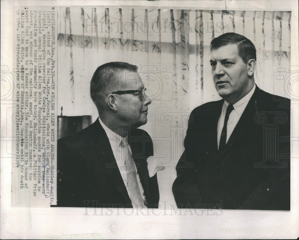 1964 Press Photo Journalism Awards Whitley Austin Clark Mollenhoff Chatting - Historic Images