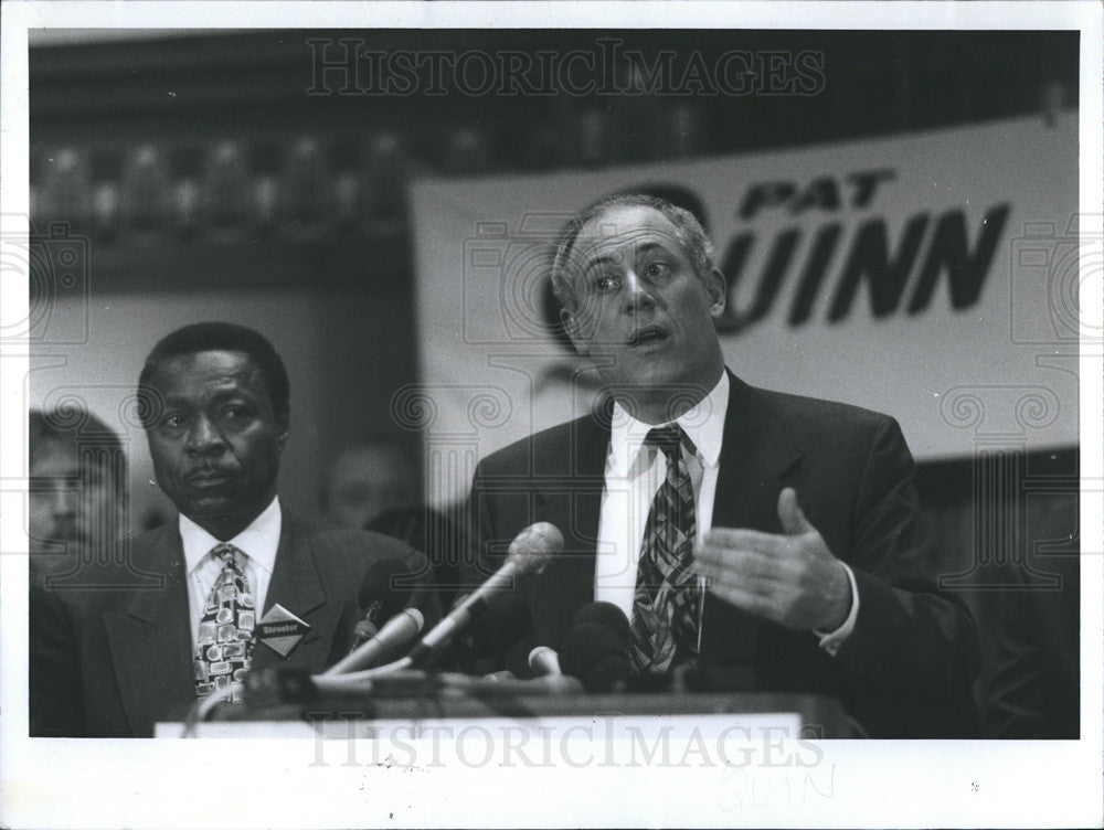 1995 Press Photo Pat Quinn announces for Secretary of State - Historic Images