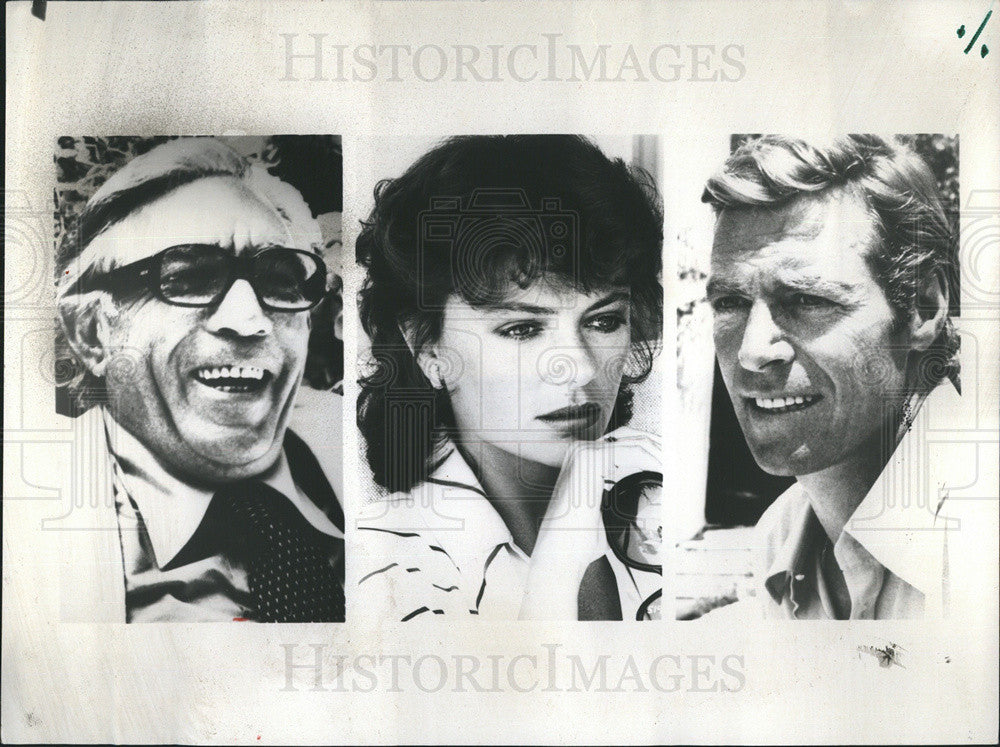 1981 Press Photo Anthony Quinn, Jacqueline Bisset, and James Franciscus - Historic Images