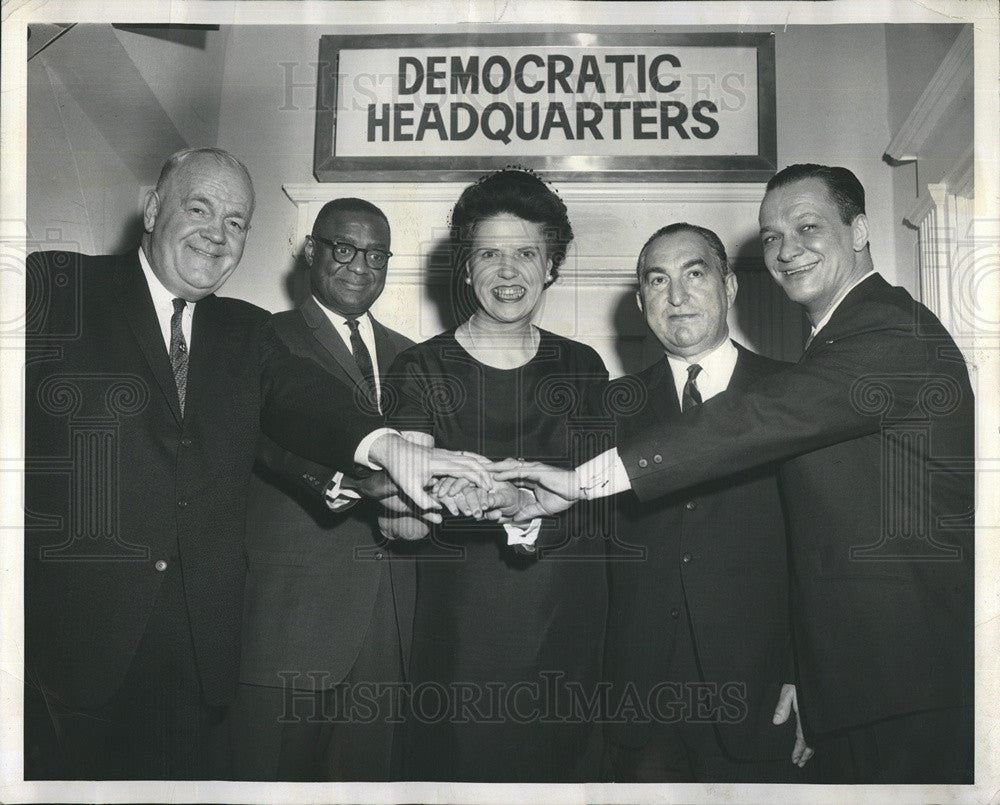 1962 Press Photo Kenneth Wendt Cook Cty Dem Slate With James Crosson Helen-Chgo - Historic Images