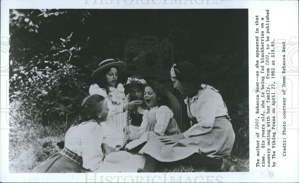 1982 Press Photo Rebecca West Author of &quot;1900&quot; Here She is 6 Years Old - Historic Images