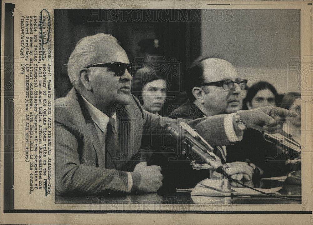 1973 Press Photo Toby Eagle Bull Secretary of Oglaha Sioux tribe - Historic Images