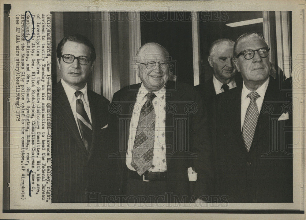 1973 Press Photo Clarence M. Kelly to testify on nomination for head of the FBI - Historic Images