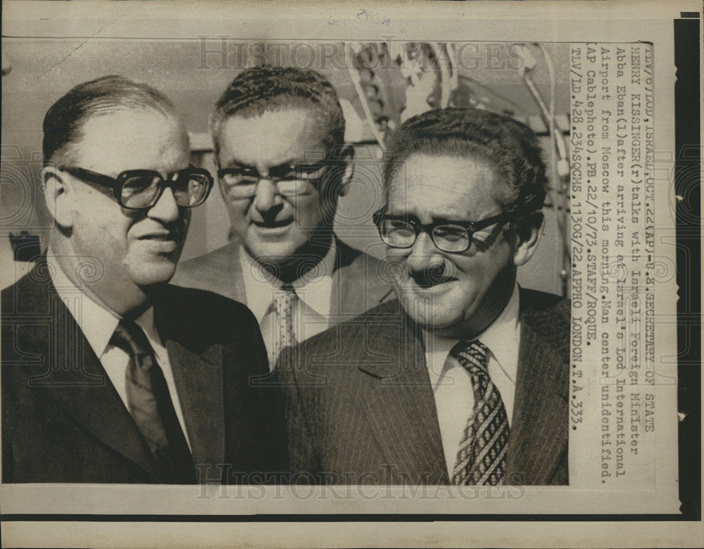 1973 Press Photo US Sec of State Henry Kissinger, Israeli Minister Abba Eban - Historic Images