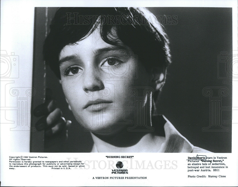 Press Photo Actor David Eberts stars in Burning Secret - Historic Images