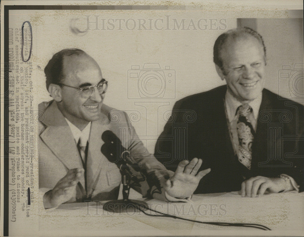 1974 Press Photo Mex. President Luis Echeverria and US President Gerald Ford - Historic Images