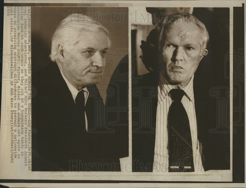 1974 Press Photo Gay Farmer Chf Coal Industry Negotiator And United Mine Workers - Historic Images