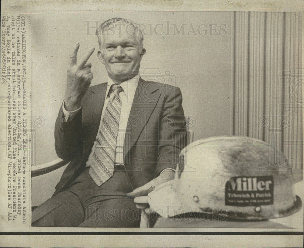 1972 Press Photo Reform Candidate Arnold Miller - Historic Images