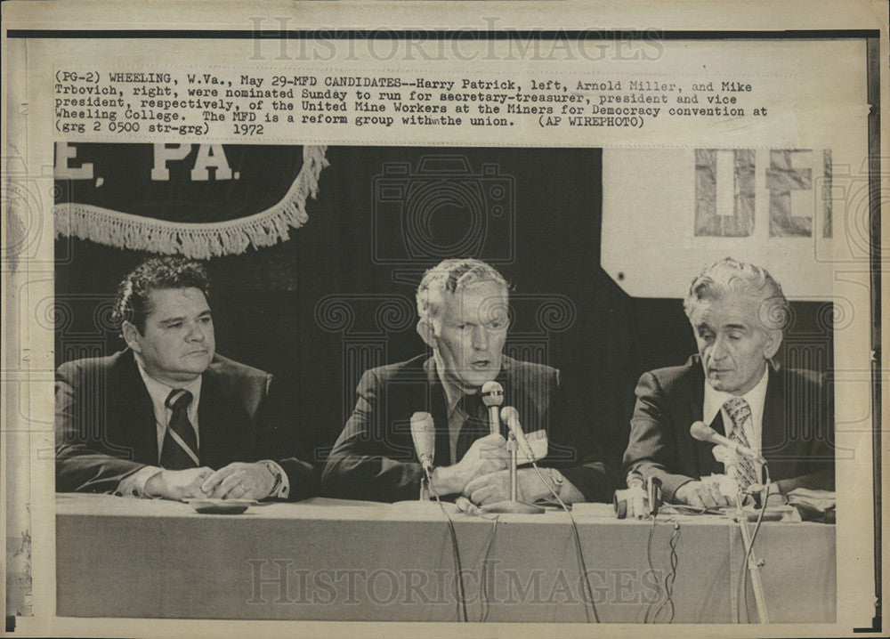 1972 Press Photo United Mine Workers Candidates, Democracy Convention - Historic Images