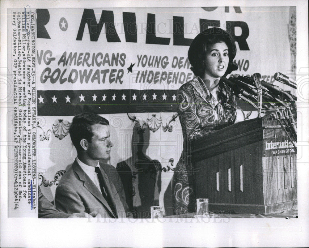 1964 Press Photo Elizabeth Miller Daughter Of Rep VP Candidate WM Miller - Historic Images