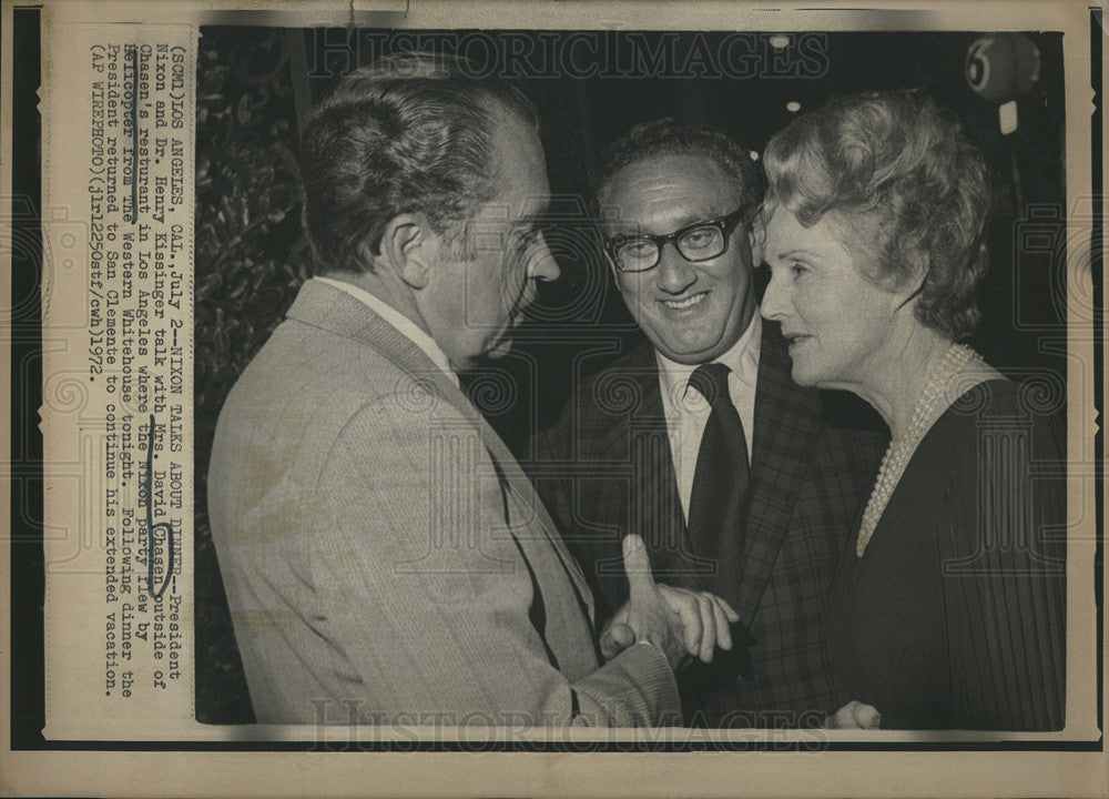 1972 Press Photo President Nixon and Dr. Henry Kissenger - Historic Images