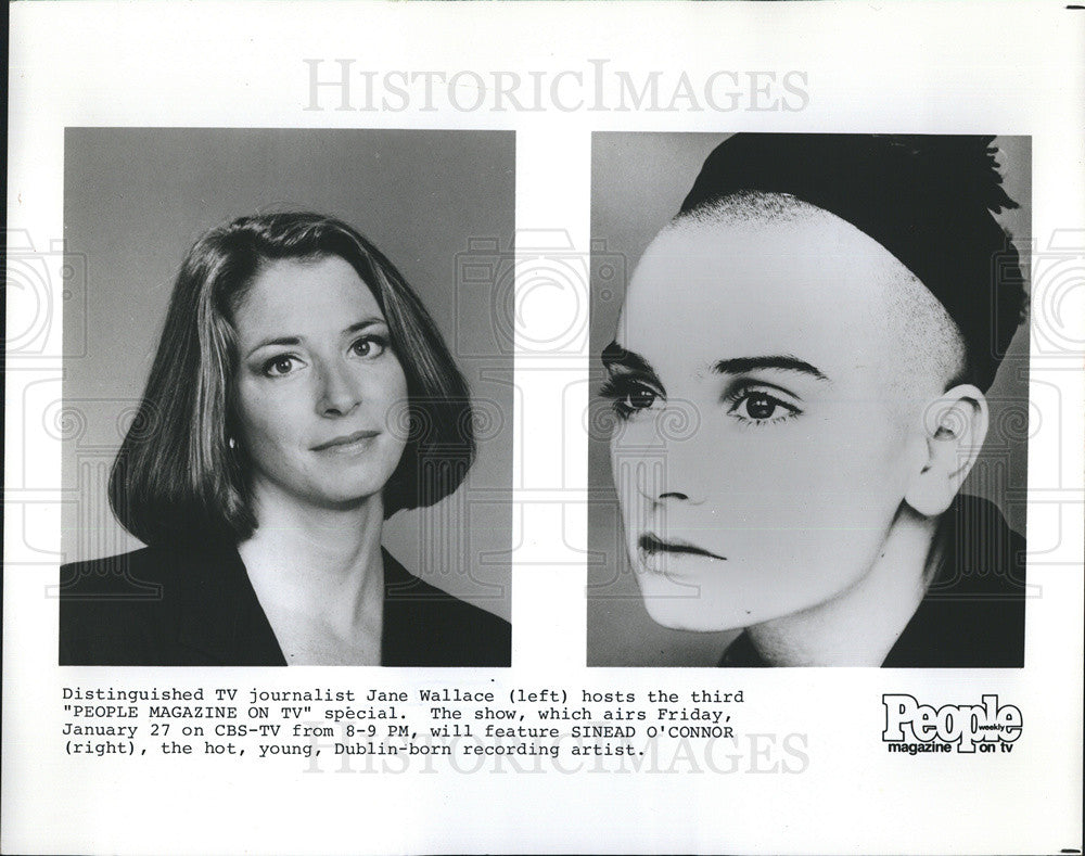 Press Photo Jane Wallace Hosts People Magazine On TV With Sinead O&#39;Connor - Historic Images