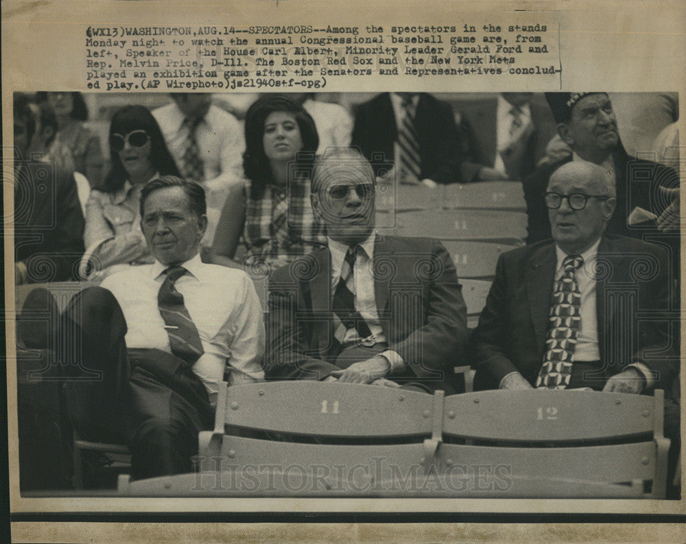 1973 Press Photo Speaker of the House Carl Albert Minority Leader Gerald Ford - Historic Images