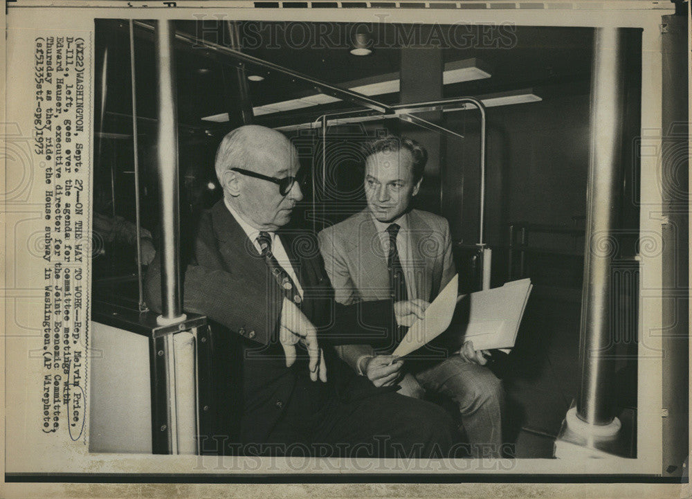 1973 Press Photo Representative Melvin Price Edward Houser Executive Director - Historic Images