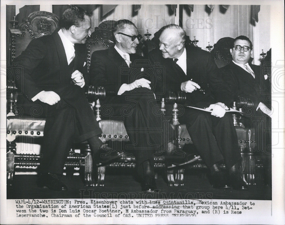 Press Photo US President Eisenhower/Lues Quintanilla/Don Luis Oscar Boettner - Historic Images