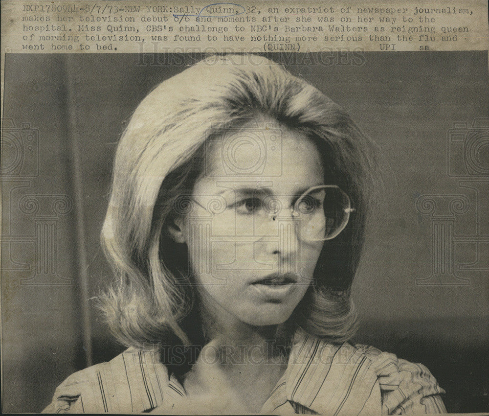 1973 Press Photo Sally Quinn  former newspaper journalist makes television debut - Historic Images