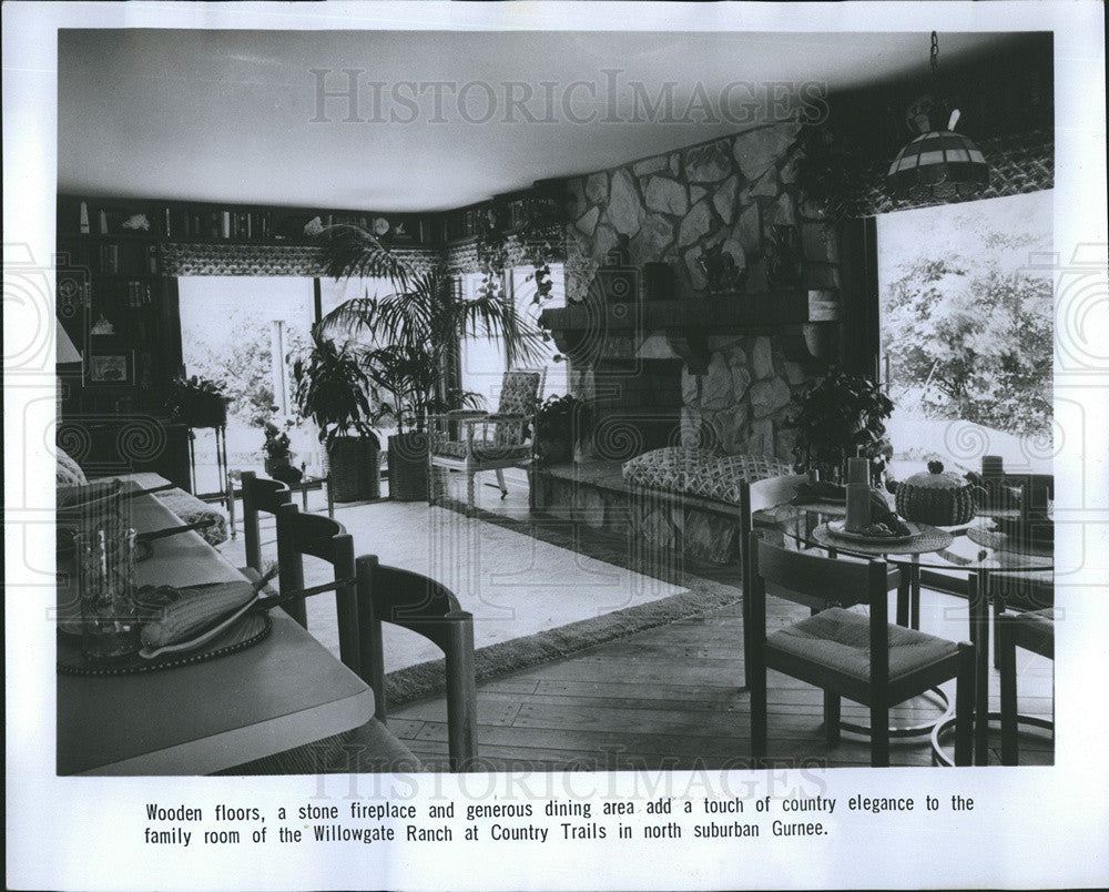 1978 Press Photo Family Room  Willowgate Ranch Model At Country Trails In Gurnee - Historic Images