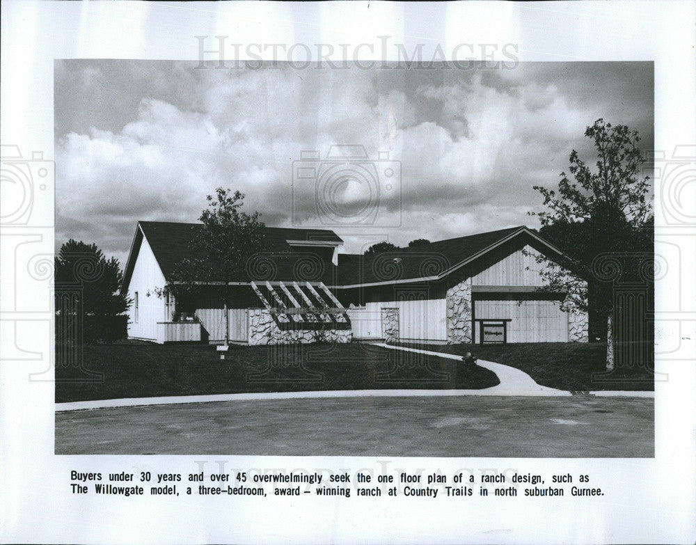 1979 Press Photo of popular ranch floor plan of Country Trails in Gurnee, IL - Historic Images