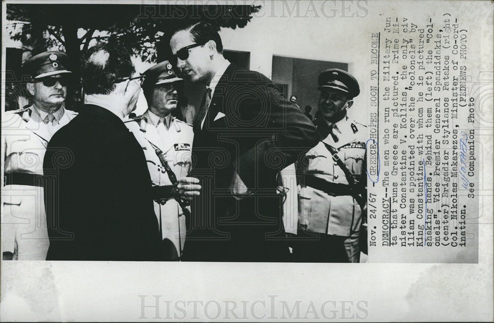 1967 Press Photo Prime Minister Constantine Kollias of Greece - Historic Images