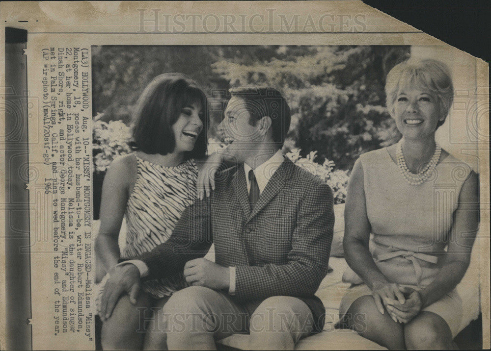 1969 Press Photo Melissa Montgomery with fiancÃƒÂ© Robert Edmundson with Dinah Shor - Historic Images