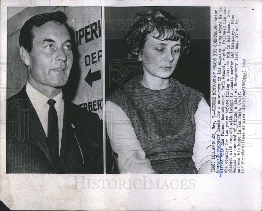 1971 Press Photo George Montgomery testifies against former housekeeper in court - Historic Images