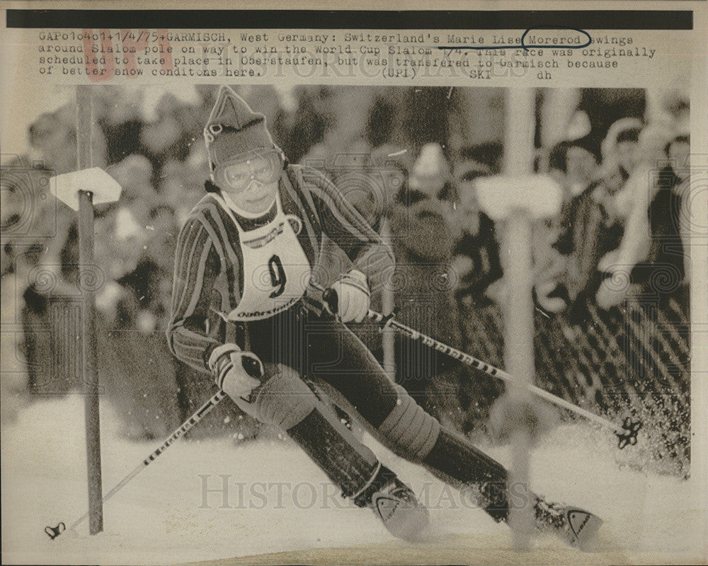 1975 Press Photo Marie Lisa Morerod Slalom World Cup West Germany - Historic Images