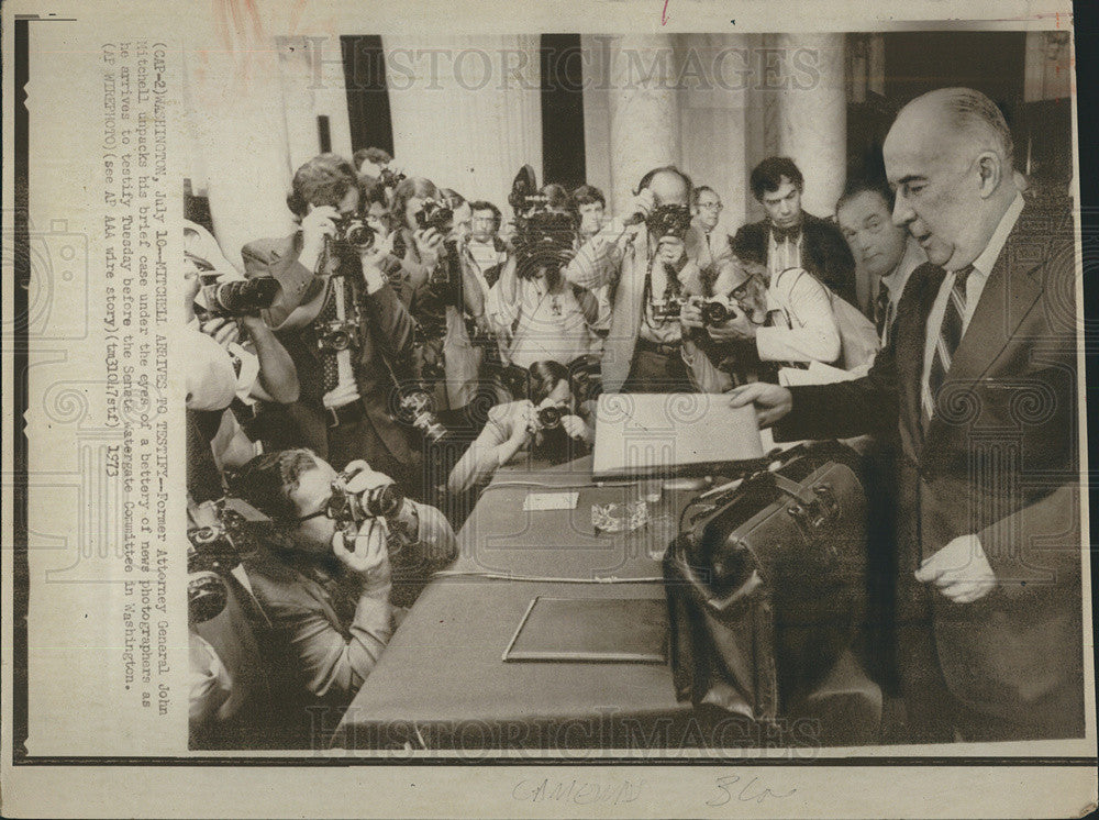 1973 Press Photo Former Attorney General John Mitchell - Historic Images