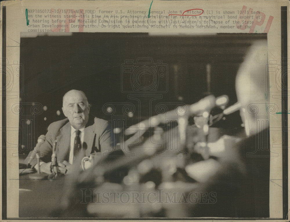 1975 Press Photo Former U.S. Attorney General John N. Mitchell - Historic Images