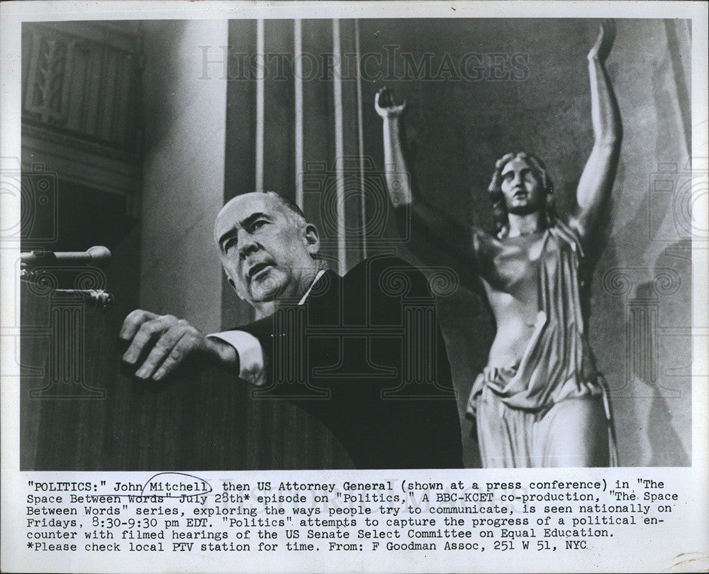 1972 Press Photo Former Attorney General John Mitchell Shown On Show Politics - Historic Images