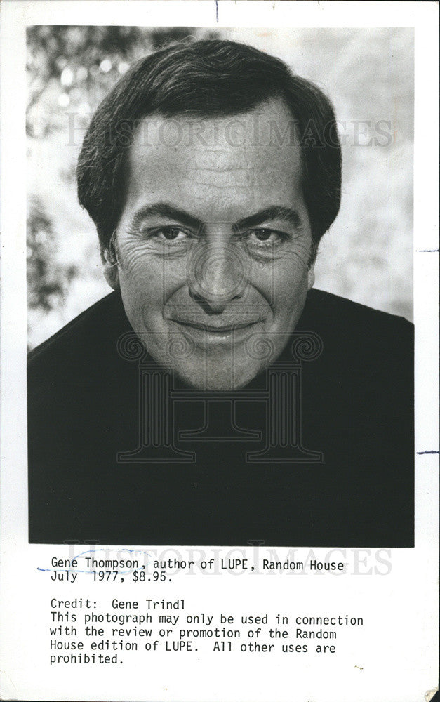 1977 Press Photo Gene Thompson author Lupe - Historic Images
