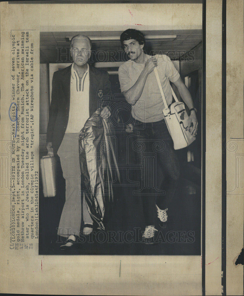 1972 Press Photo Jewish Swimming Champ Mark Spitz Calls Arab Attack &quot;Tragic&quot; - Historic Images