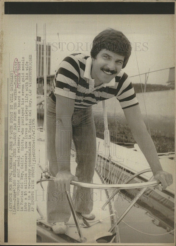 1976 Press Photo  Mark Spitz of California Olympic Gold Medal Swimmer - Historic Images